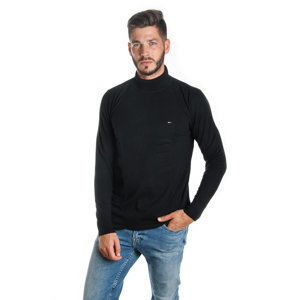 Tommy Hilfiger pánský černý svetr s rolákem Basic - XL (003)